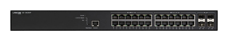 LANCOM GS-3628XP Administreret L2/L3 2.5G Ethernet (100/1000/2500) Strøm over Ethernet (PoE) 1U Sort