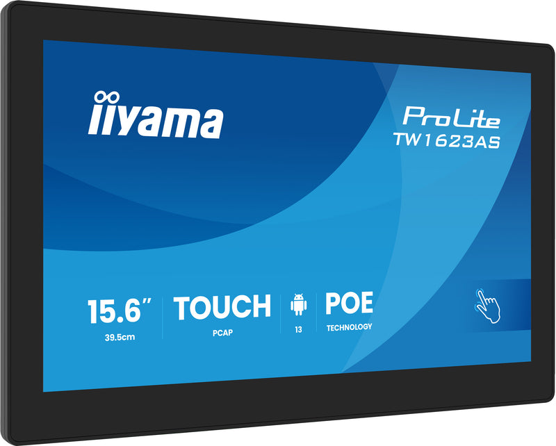 iiyama TW1623AS-B3P computerskærm 39,6 cm (15.6") 1920 x 1080 pixel Fuld HD LED Berøringsskærm Sort