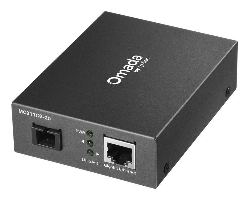 TP-Link Omada MC211CS-20 netværksomformer til medie 1000 Mbit/s 1310 nm Enkeltilstand Sort
