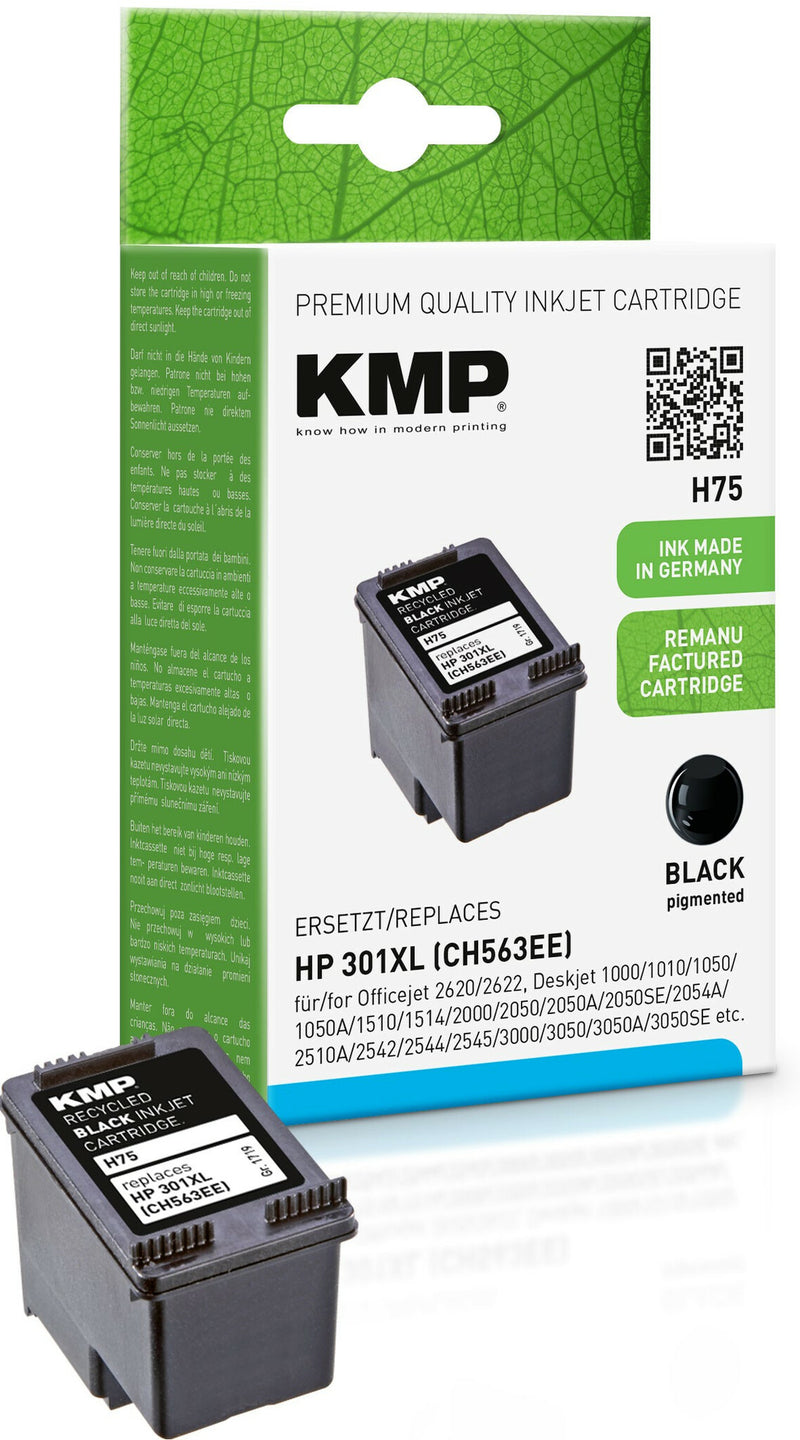 KMP H75 blækpatron 1 stk Sort