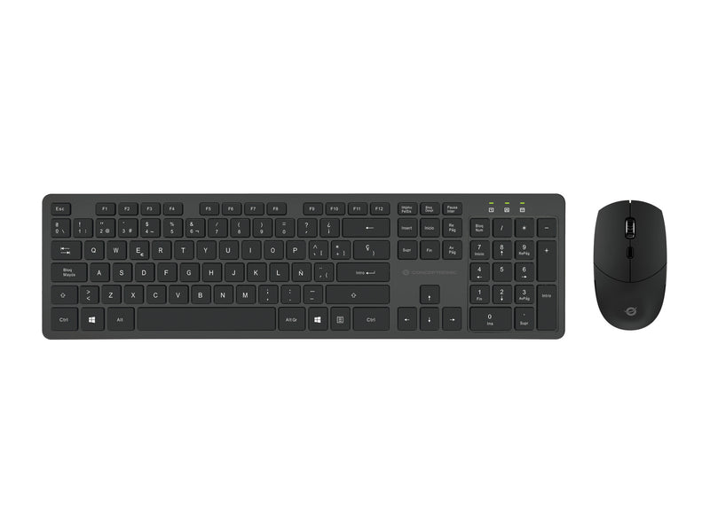 Conceptronic ORAZIO01ES tastatur Mus inkluderet Kontor RF trådløst QWERTY Spansk Sort