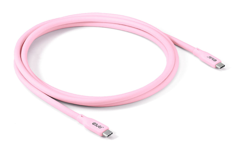 CLUB3D CAC-3002 USB-kabel USB4 Gen 2x2 2 m USB C 20 Gbit/sek. 240 W Lyserød