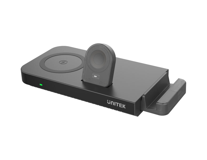 UNITEK MagMighty Combo 5 Hovedtelefoner, Smartphone, SmartWatch Sort USB Trådløs opladning Hurtig opladning Indendørs