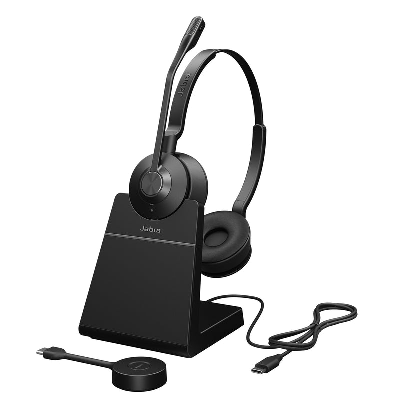 Jabra Engage 55 Headset Trådløs Kontor/Callcenter Sort, Titanium