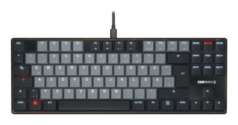 CHERRY KC 500 MX LP TKL tastatur Hjemme/kontor USB QWERTZ Tysk Sort, Grå