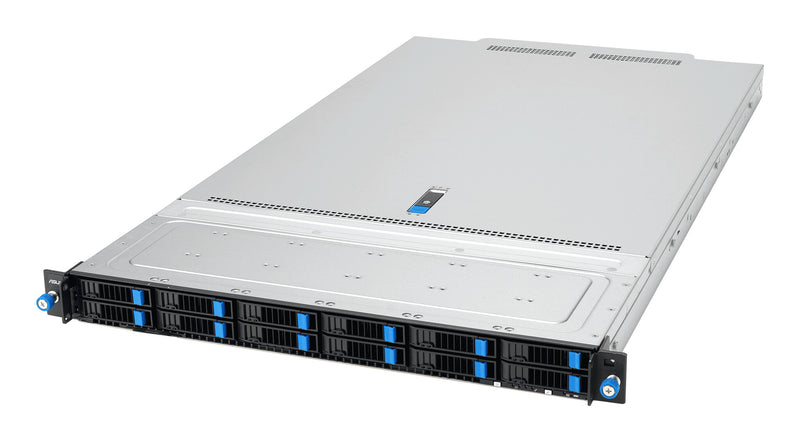 ASUS RS700A-E13-RS12U LGA 6096P Stativ (1U) Sort, Sølv