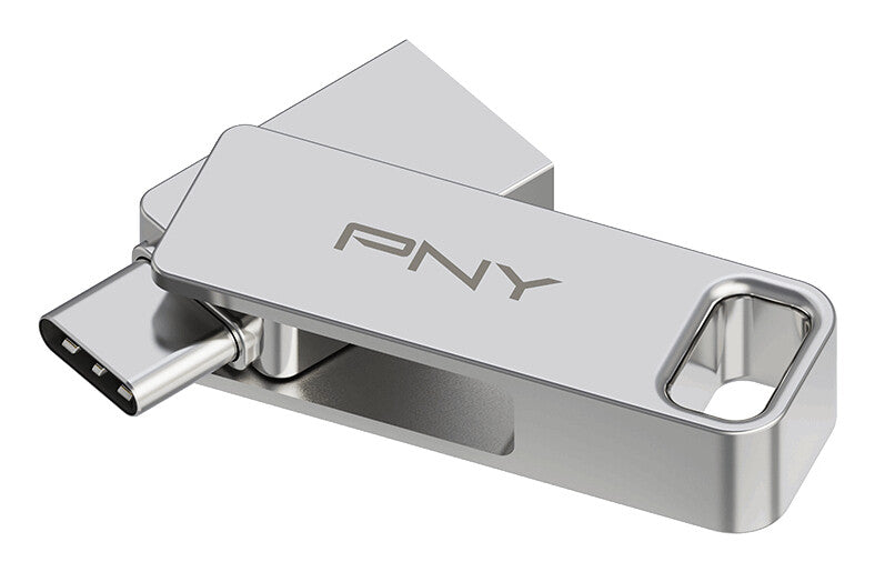 PNY DUO LINK USB-nøgle 128 GB USB Type-A / USB Type-C 3.2 Gen 1 (3.1 Gen 1) Rustfrit stål
