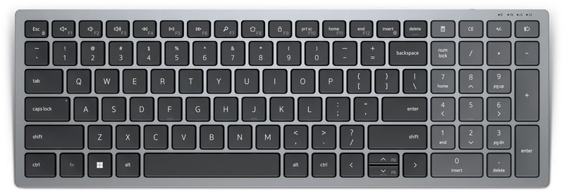 DELL KB740 tastatur Kontor RF trådløs + Bluetooth QWERTY US International Grå, Sort