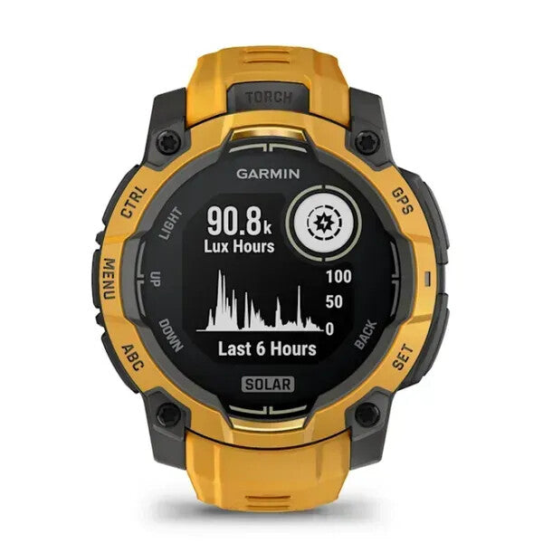 Garmin Instinct 3 3,05 cm (1.2") 45 mm Digital 176 x 176 pixel Berøringsskærm Gul, Grå Wi-Fi GPS (satellit)