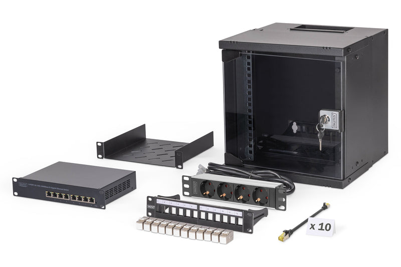 Digitus DN-49101-SET stativ 6U Vægmonteret stativ Sort