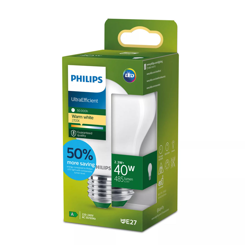 Philips Filament pære, matteret 40 W A60 E27