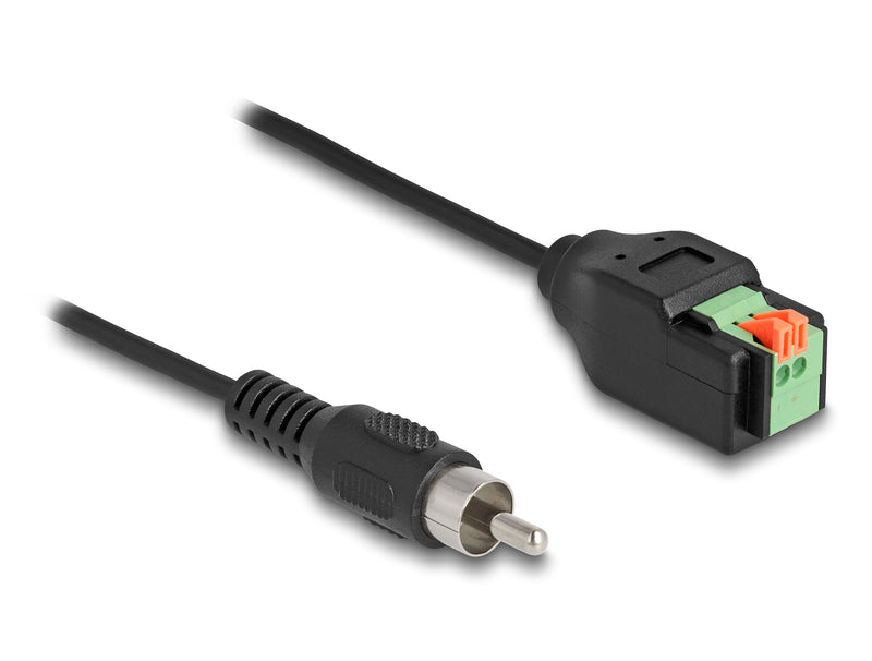 DeLOCK 66254 composite videokabel 0,15 m RCA Klemrække (2-benet) Sort, Grøn