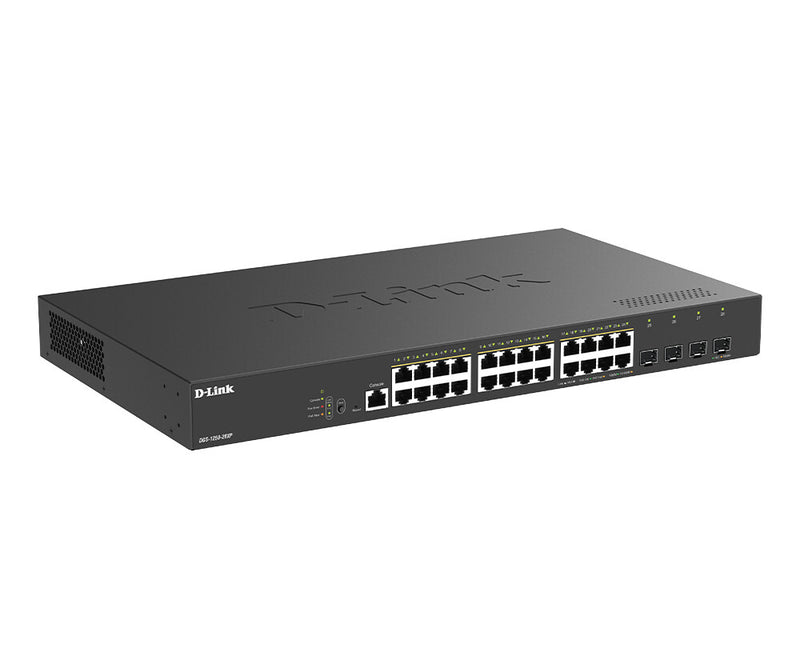 D-Link DGS-1250-28XP Administreret L2+ Gigabit Ethernet (10/100/1000) Strøm over Ethernet (PoE) Desktop Sort