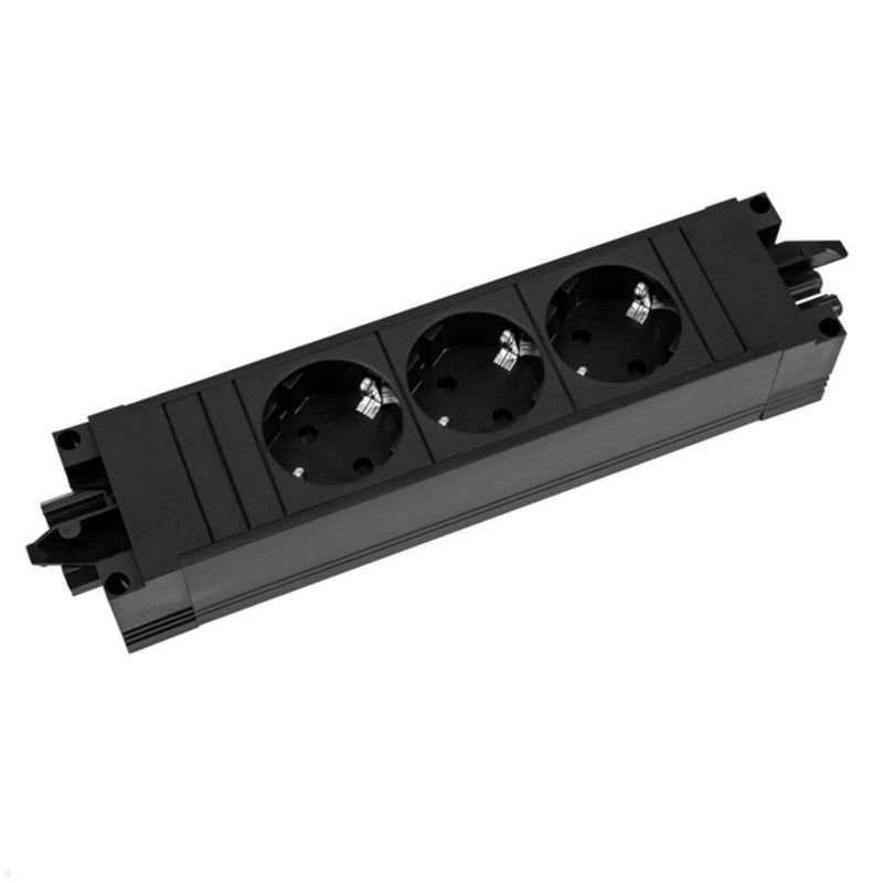 Bachmann 906.18818 stikdåse 3 AC stikkontakt(er) Indendørs Sort