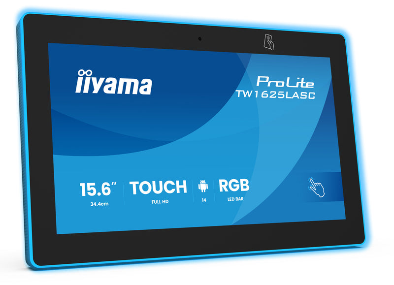 iiyama TW1625LASC-B3PNR skærm i mødelokale 39,6 cm (15.6") 1920 x 1080 pixel LED Wi-Fi 6 (802.11ax), Wi-Fi 5 (802.11ac), Wi-Fi 4 (802.11n), 802.11g, 802.11a, 802.11b Sort Bluetooth