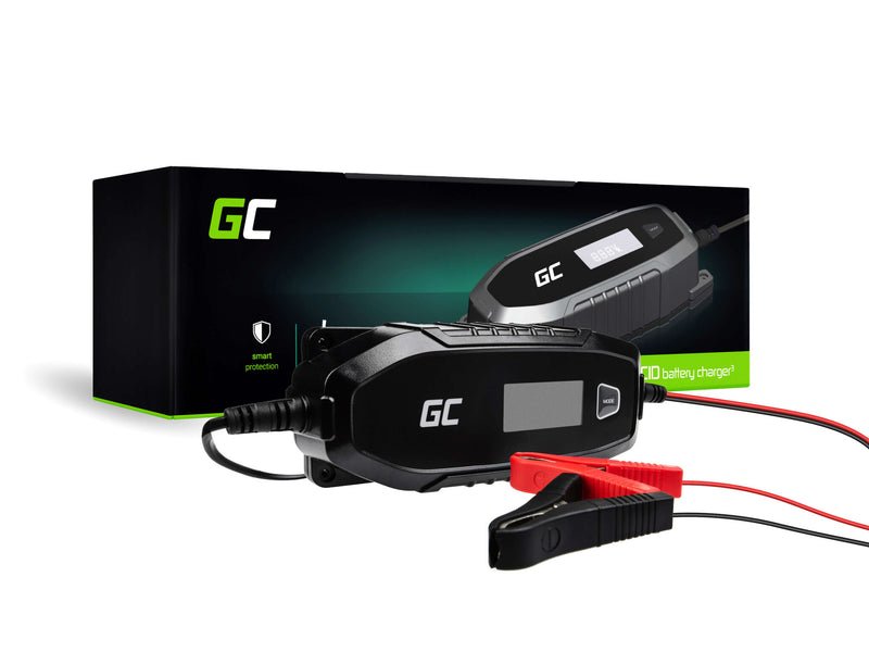 Green Cell Charger for accumulators 6V 12V 4A with diagnostics function 6/12 V Sort