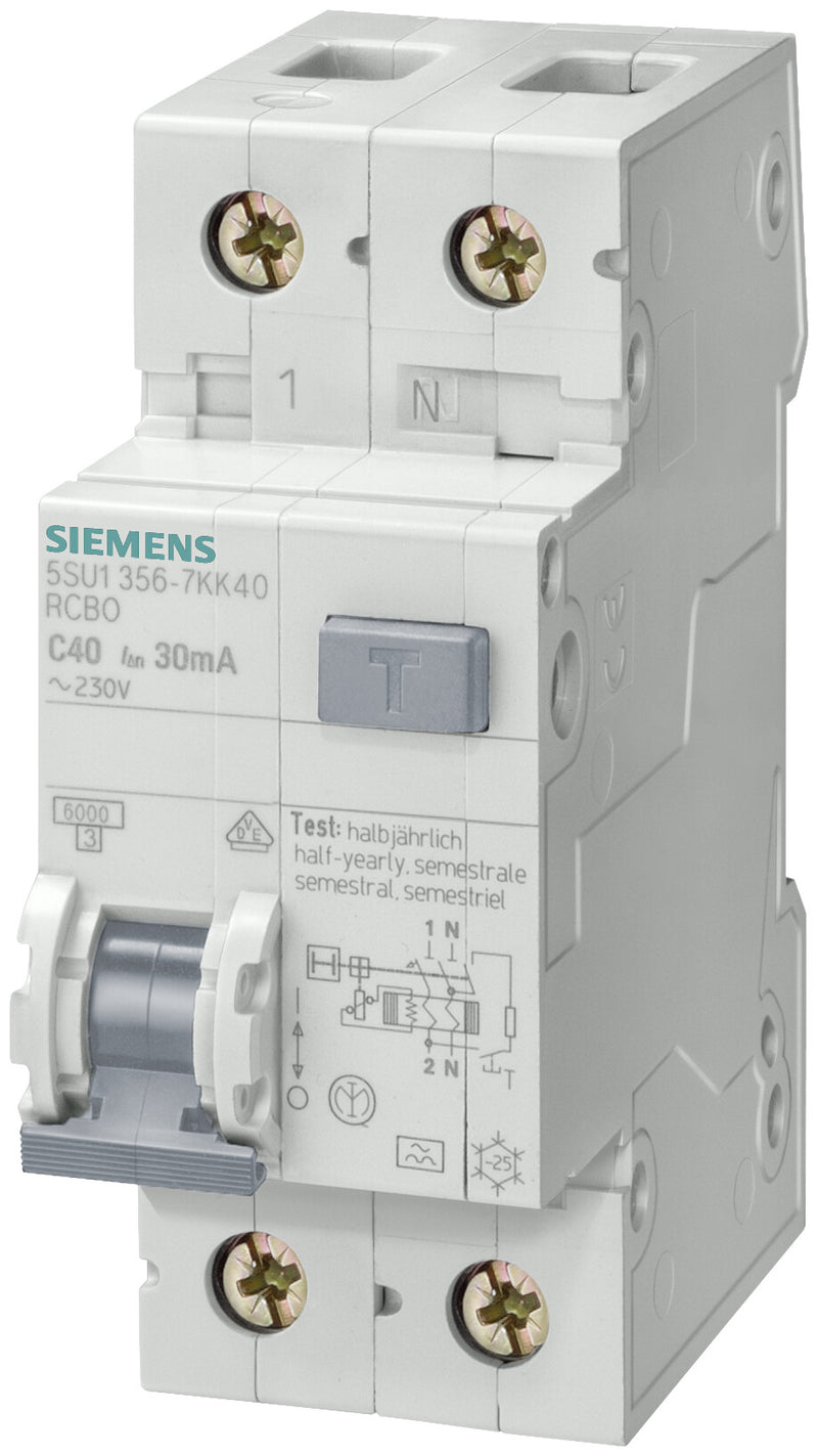 Siemens 5SU1356-6KK16 kredsløbsafbryder Reststrøm enhed Type A 2
