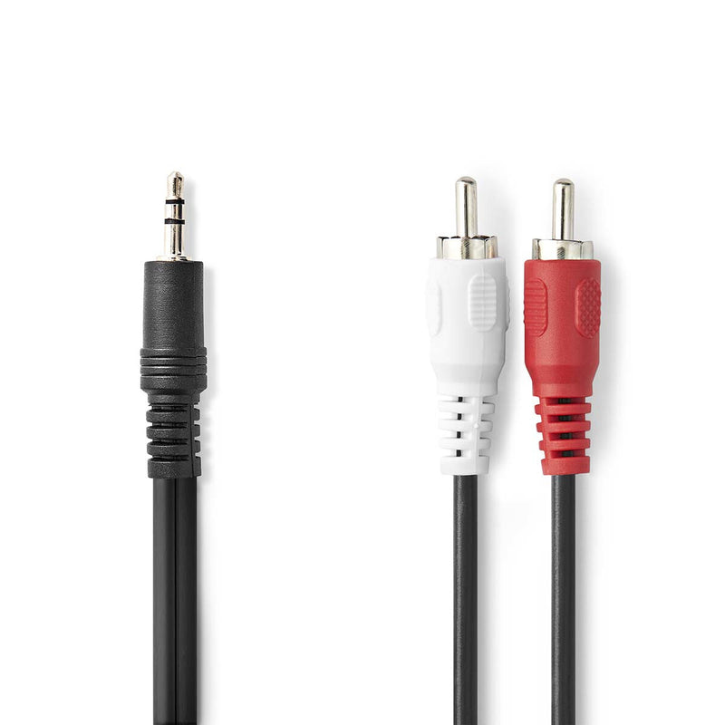 Nedis CAGL22200BK30 lydkabel 3 m 3.5mm 2 x RCA Sort