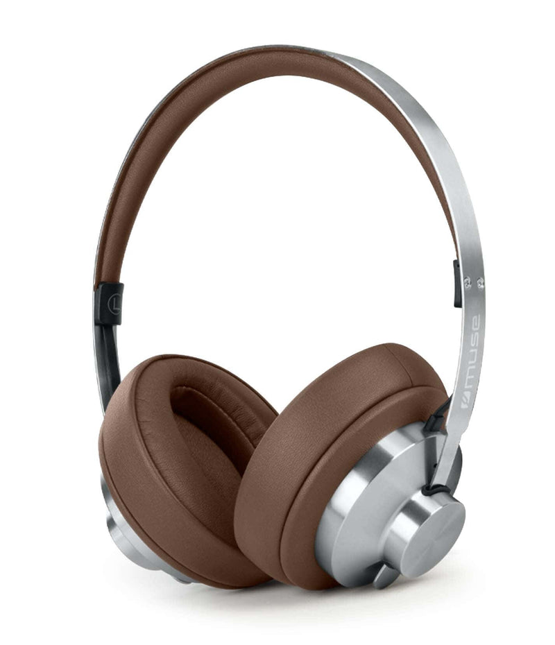 Muse M-298 SBR hovedtelefoner/headset Kabel & trådløs Opkald/musik Bluetooth Brun, Sølv
