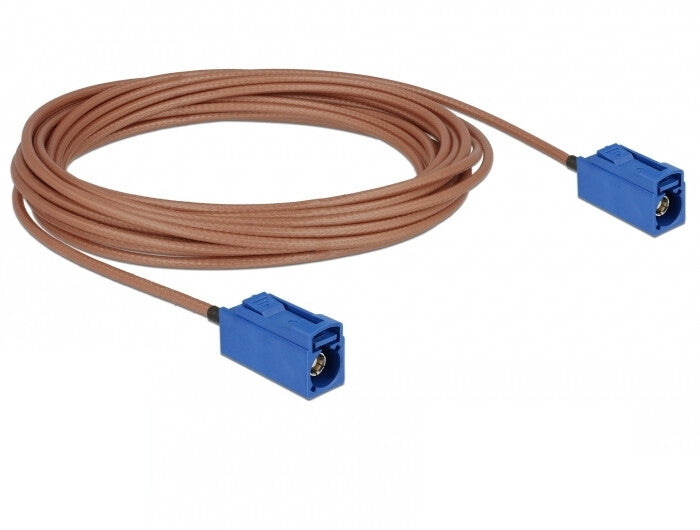DeLOCK 89666 koaxial kabel RG-316 5 m FAKRA C Blå, Brun
