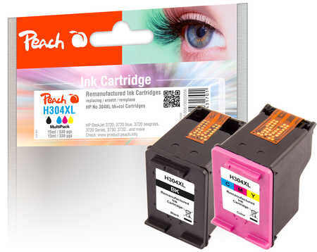 Peach PI300-808 blækpatron 2 stk Højt (XL) udbytte Sort, Blå, Magenta, Gul