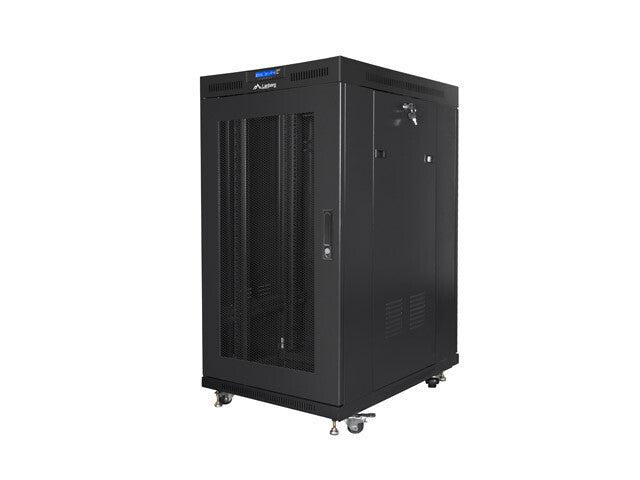 Lanberg FF01-8022-23BL stativ 22U Fritstående reol Sort