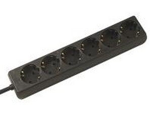Bachmann 381.141S stikdåse 1,5 m 6 AC stikkontakt(er) Sort