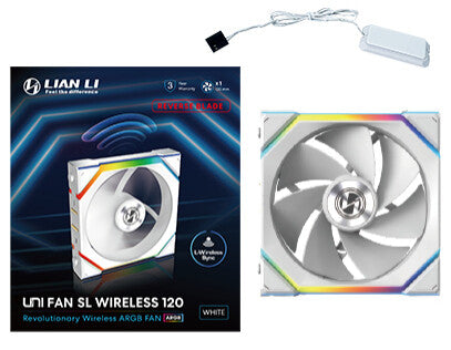 Lian Li UNI FAN SL Wireless 120 Reverse Blade Computerkabinet Ventilator 12 cm Hvid 1 stk