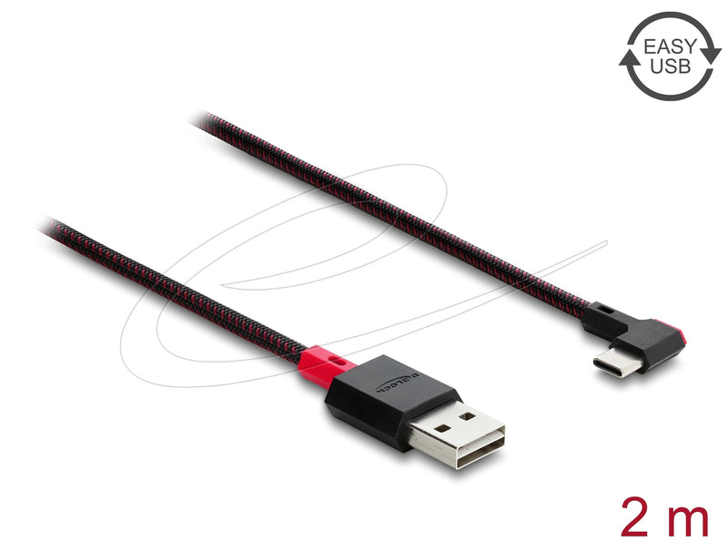 DeLOCK 81547 USB-kabel USB 2.0 2 m USB A USB C Rød, Sort