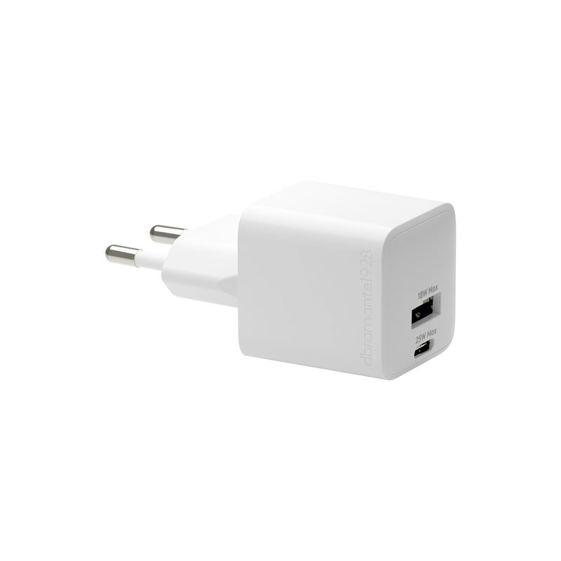 dbramante1928 re-charge - EU Vægoplader- USB-C 25W+USB-A 18W-W