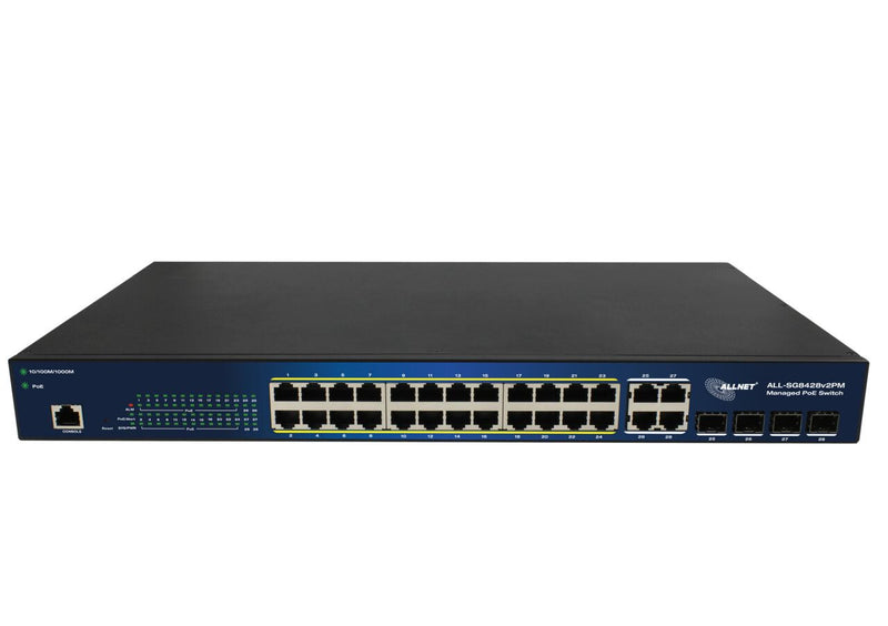 ALLNET ALL-SG8428V2PM netværksswitch Administreret L2 Gigabit Ethernet (10/100/1000) Strøm over Ethernet (PoE) Sort