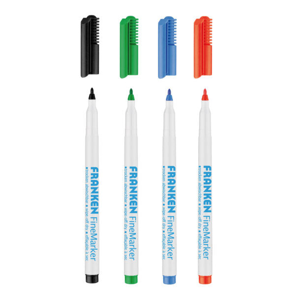 Franken FineMarker speedmarker 4 stk Fin spids Sort, Blå, Grøn, Rød