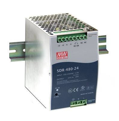 MEAN WELL SDR-480-48 strømadapter og vekselret 480 W