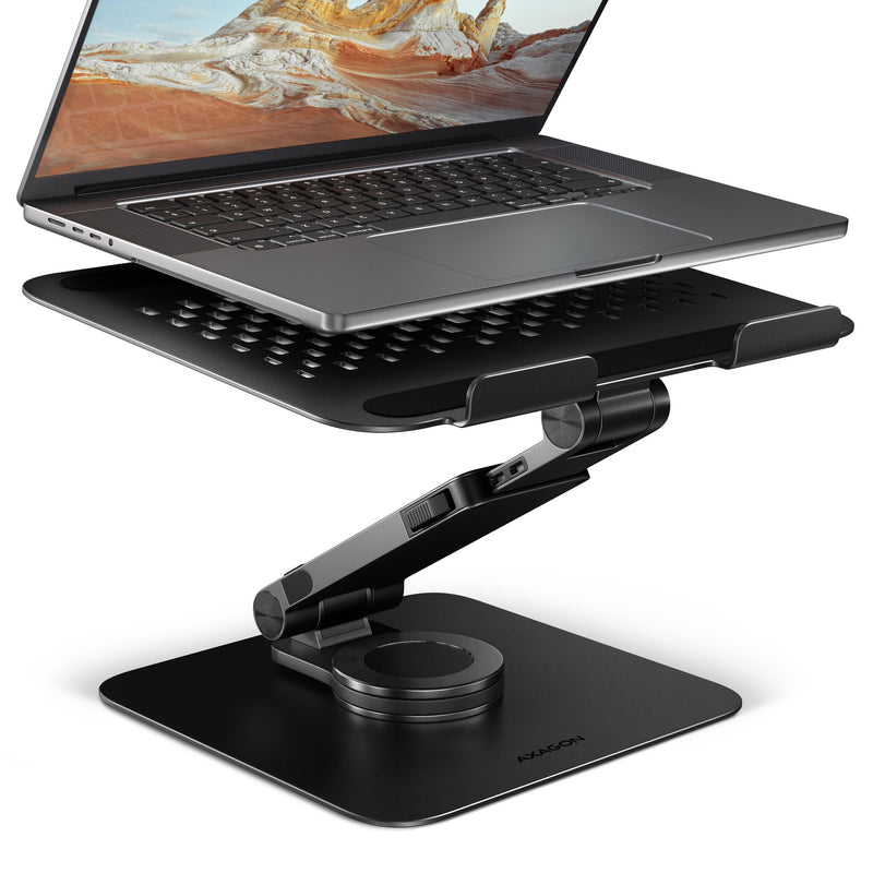 Axagon STND-LRB Laptop-Ständer, 360° drehbar, Doppelgelenk, verlängerbar Stander til laptop og tablet Sort 43,9 cm (17.3")