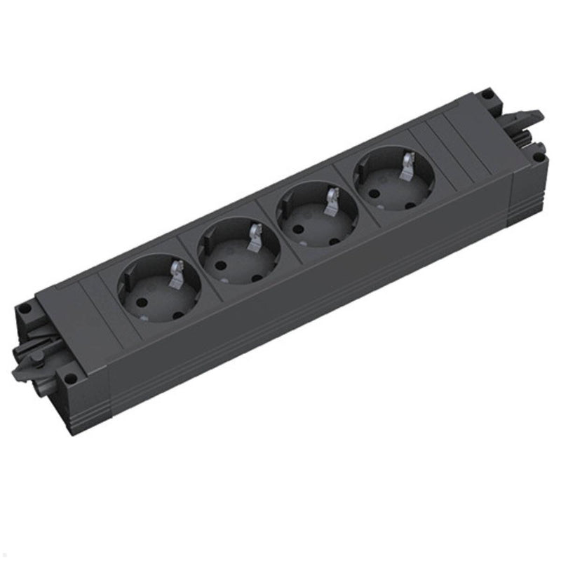 Bachmann 906.18819 stikdåse 4 AC stikkontakt(er) Indendørs Sort