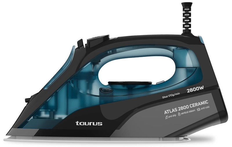 Taurus ATLAS 2800 CERAMIC Dampstrygejern Keramisk strygesål 2800 W Sort, Blå, Grå