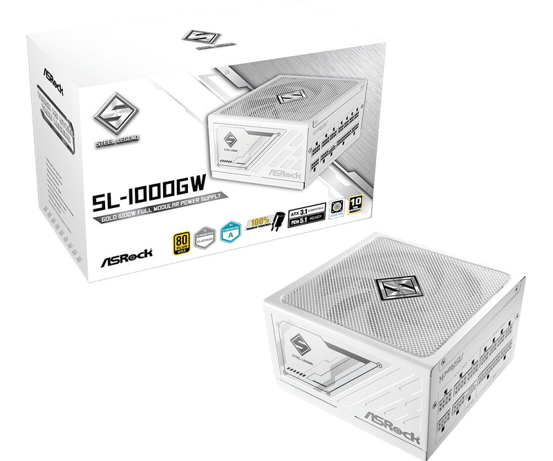 Asrock SL-1000GW Steel Legend enhed til strømforsyning 1000 W 20+4 pin ATX ATX Hvid
