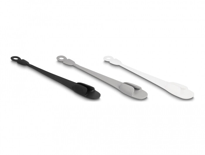 DeLOCK 18427 kabelorganisator Væg Kabelholder Sort, Grå, Hvid 3 stk