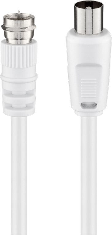 Goobay 11727 koaxial kabel 3C-2V 2,5 m F-type Koaksial Hvid