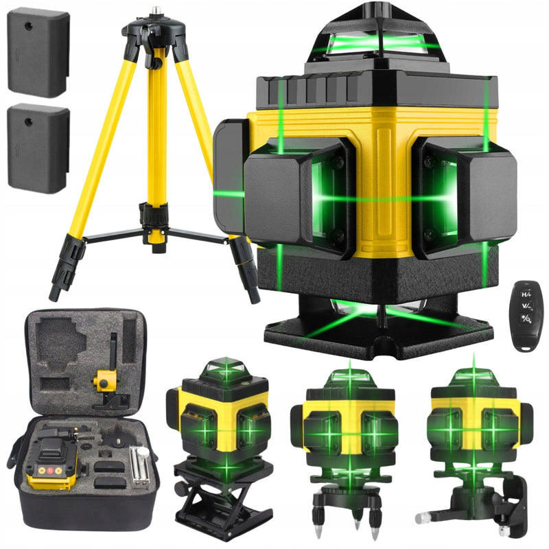 Extralink Rinkinys POZIOMICA LASEROWA KRZYOWA PASZCZYZNOWA LASER 4D ZE STATYWEM Rotationsniveau 16 m