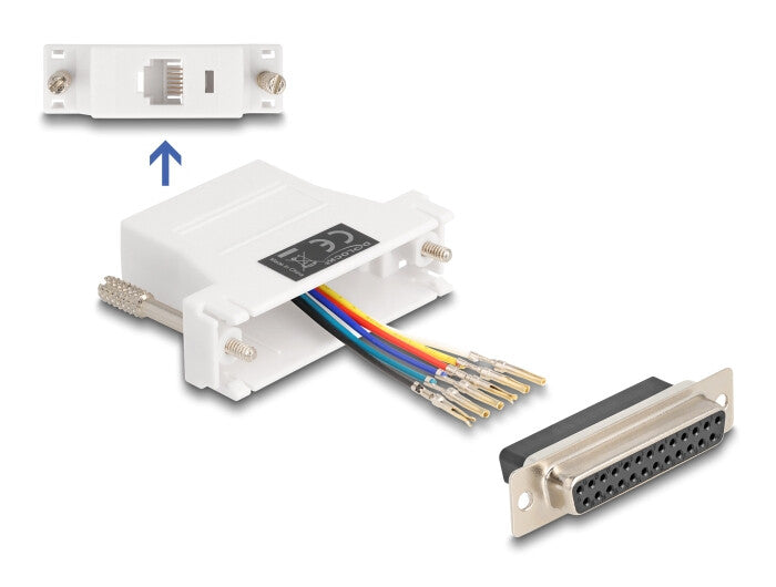 DeLOCK 67098 kabel kønsskifter D-Sub 25 RJ12 Hvid