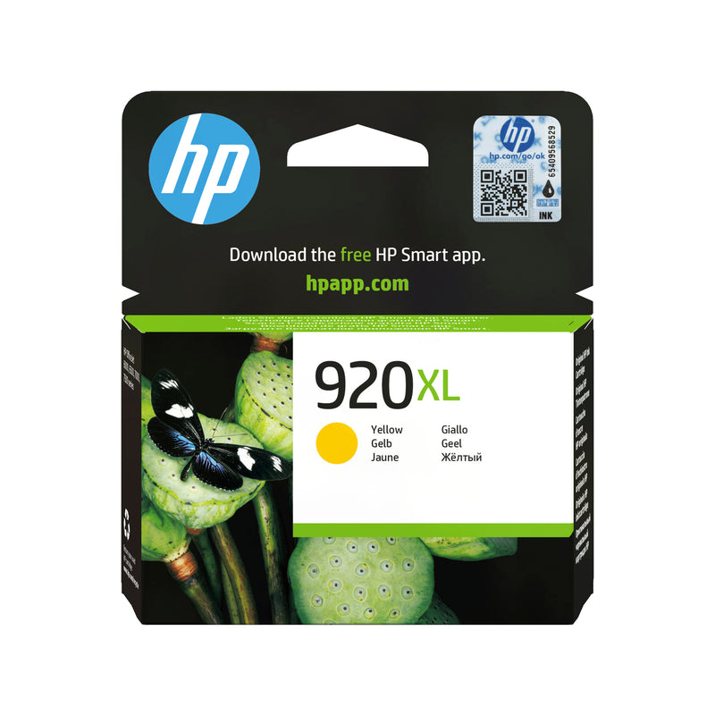 HP Original 920XL-blækpatron med høj kapacitet, gul