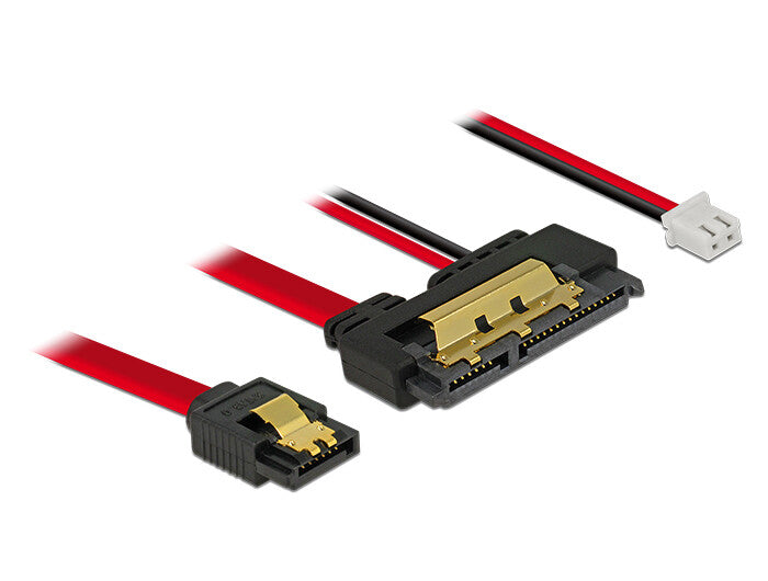 DeLOCK 85240 SATA-kabel 0,2 m SATA 7-pin SATA 22-pin Sort