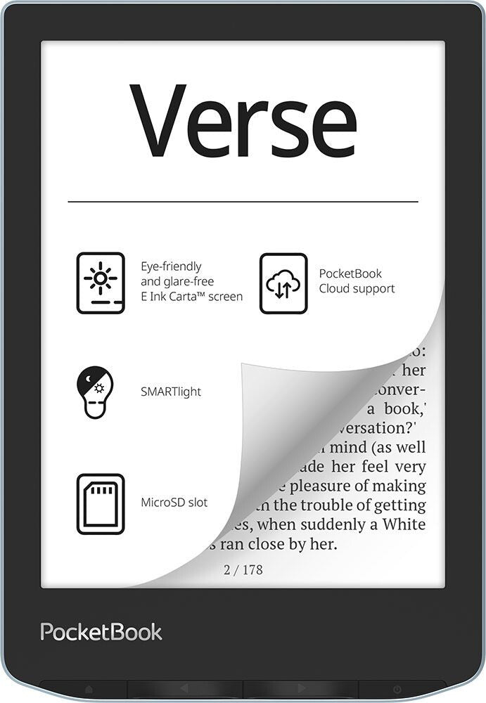 PocketBook Verse e-bog-læser 8 GB Wi-Fi Sort, Blå