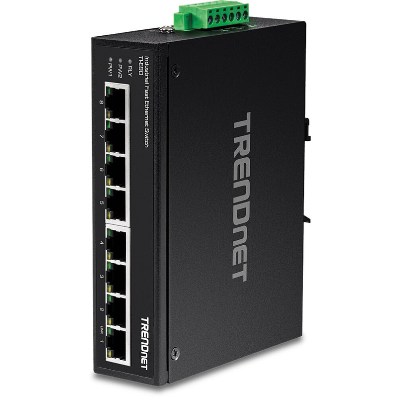 Trendnet TI-E80 netværksswitch Ikke administreret Fast Ethernet (10/100) Sort