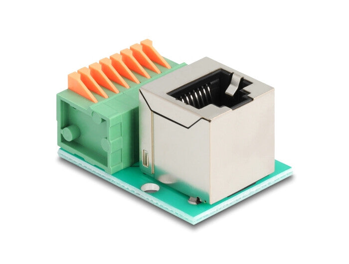 DeLOCK 90653 kabel kønsskifter RJ45 8 pin terminal block Grøn, Sølv