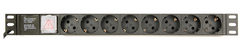 Gembird EG-PDU-014-C14 strømforsyningsenhed (PDU) 8 AC stikkontakt(er) 1U Sort