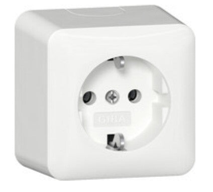 GIRA 444013 stikkontakt Schuko Hvid