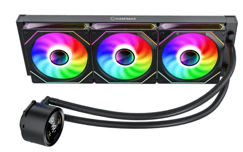 GameMax ICEBURG 360 DIGITAL BK Computerkølesystem Processor Alt-i-en væskekøler 12 cm Sort 1 stk