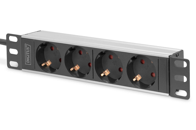 Digitus DN-95418 strømforsyningsenhed (PDU) 4 AC stikkontakt(er) 0U/1U Sort